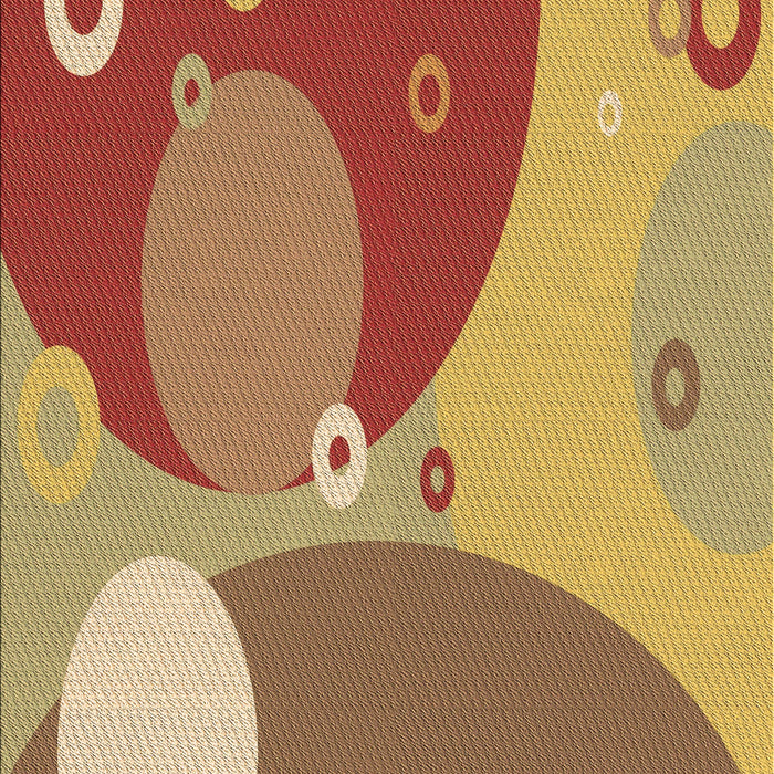 Machine Washable Transitional Yellow Rug, wshpat3899brn