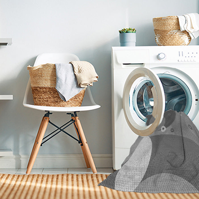Machine Washable Transitional Gray Rug in a Washing Machine, wshpat3899gry