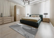 Patterned Gray Rug in a Bedroom, pat3899gry