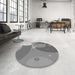 Round Patterned Gray Rug in a Office, pat3899gry