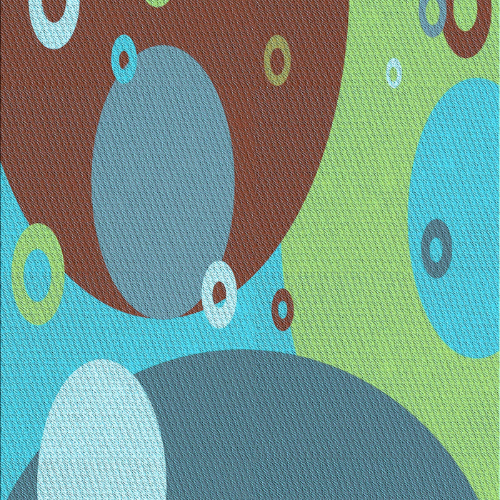 Machine Washable Transitional Turquoise Green Rug, wshpat3899lblu