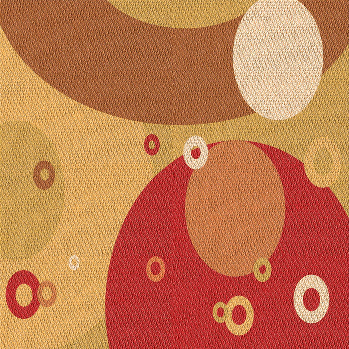 Round Patterned Scarlet Red Rug, pat3899org