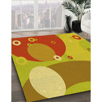 Patterned Orange Red Orange Rug, pat3899yw