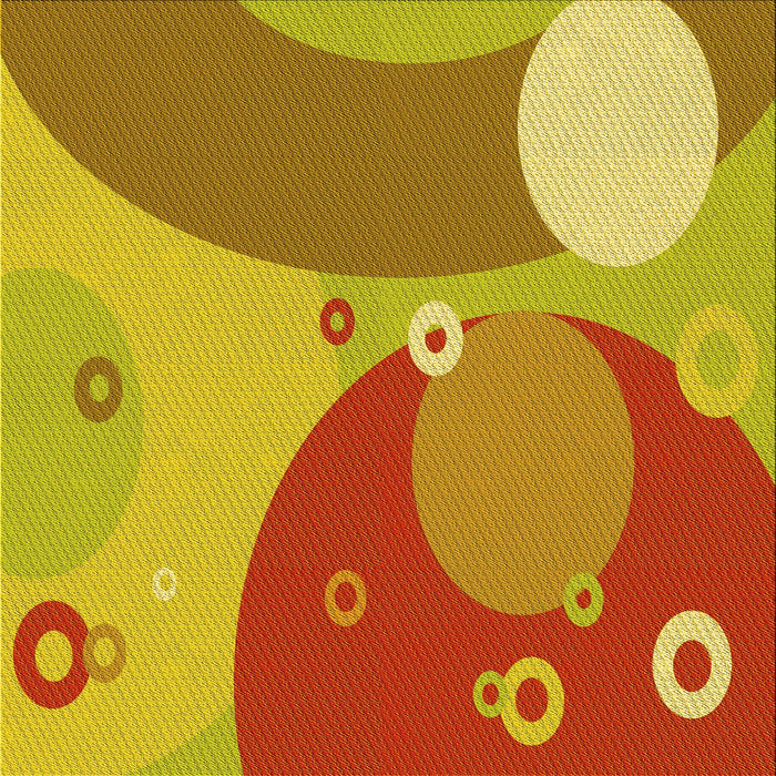 Round Patterned Orange Red Orange Rug, pat3899yw