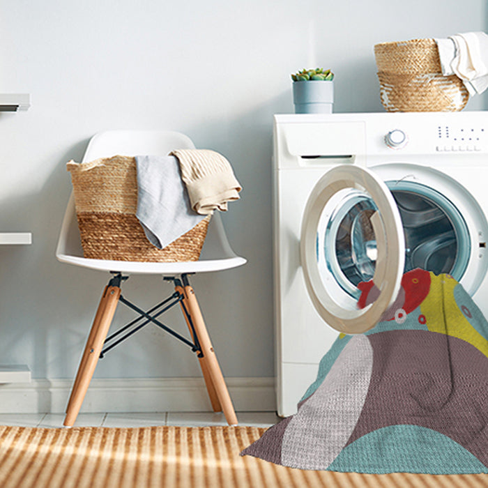 Machine Washable Transitional Fire Brick Red Rug in a Washing Machine, wshpat3899