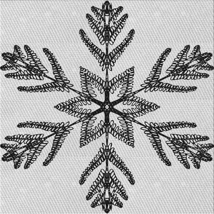 Square Patterned Off-White Novelty Rug, pat38