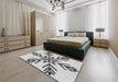 Patterned Off-White Novelty Rug in a Bedroom, pat38
