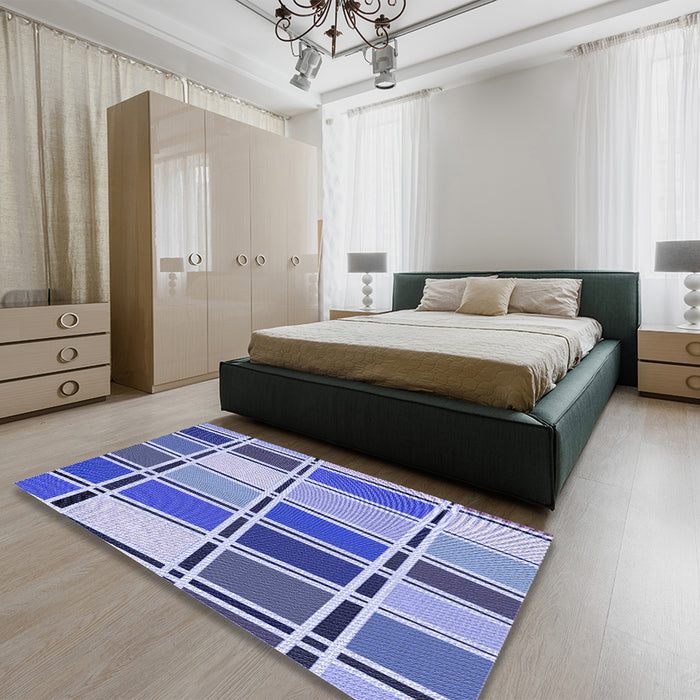 Machine Washable Transitional Blue Rug in a Family Room, wshpat39blu