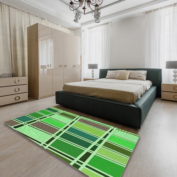 Patterned Green Rug in Family Room, pat39grn