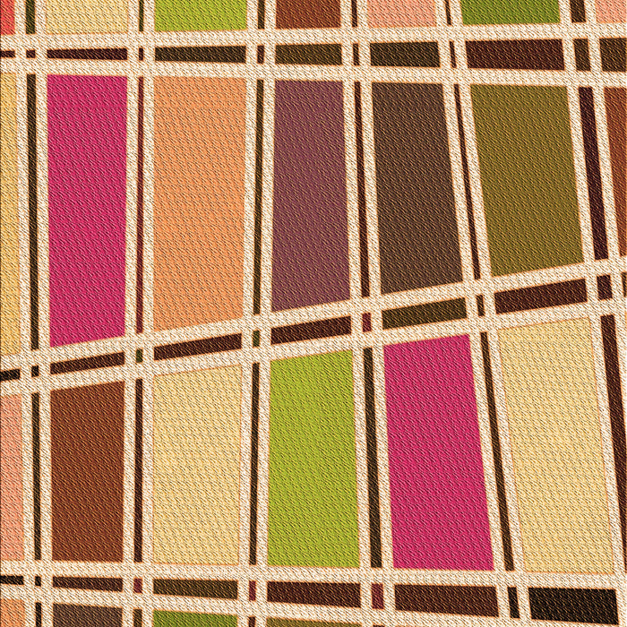 Square Patterned Yellow Rug in a Living Room, pat39org