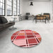 Patterned Red Rug in a Kitchen, pat39rd