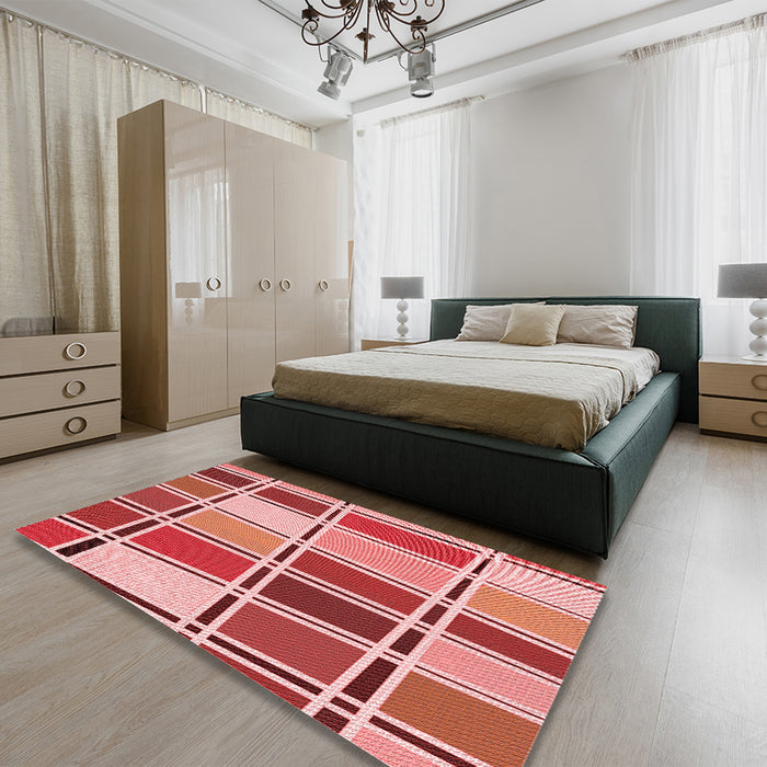 Machine Washable Transitional Red Rug in a Family Room, wshpat39rd