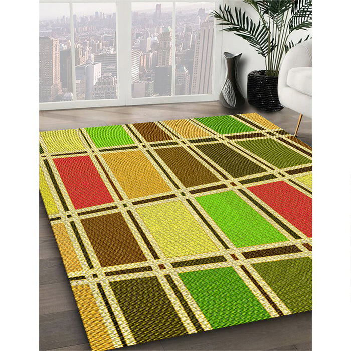 Patterned Dark Bisque Brown Rug in Family Room, pat39yw