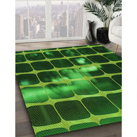 Patterned Deep Emerald Green Rug, pat390grn