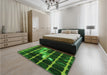 Patterned Deep Emerald Green Rug in a Bedroom, pat390grn