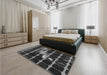 Patterned Platinum Gray Rug in a Bedroom, pat390gry