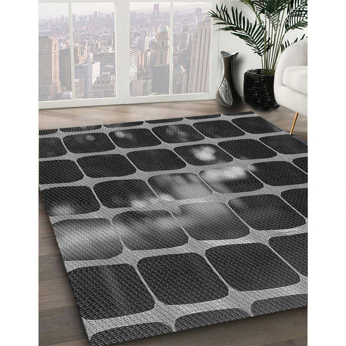 Patterned Platinum Gray Rug in Family Room, pat390gry