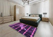 Patterned Dark Purple Rug in a Bedroom, pat390pur