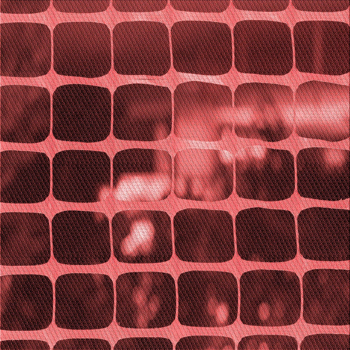 Round Patterned Red Rug, pat390rd