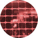 Square Patterned Red Rug, pat390rd