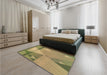 Patterned Metallic Gold Rug in a Bedroom, pat3900brn