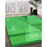 Patterned Neon Green Rug, pat3900grn