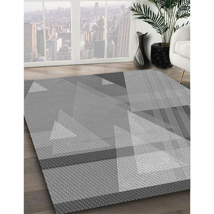 Machine Washable Transitional Dark Gray Rug in a Family Room, wshpat3900gry