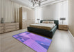 Patterned Purple Rug in a Bedroom, pat3900pur