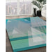 Patterned Tiffany Blue Novelty Rug in Family Room, pat3900