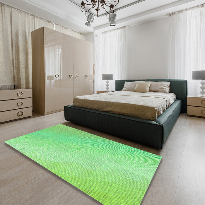 Patterned Jade Green Rug in a Bedroom, pat3901grn