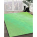 Machine Washable Transitional Jade Green Rug in a Family Room, wshpat3901grn