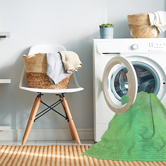 Machine Washable Transitional Jade Green Rug in a Washing Machine, wshpat3901grn