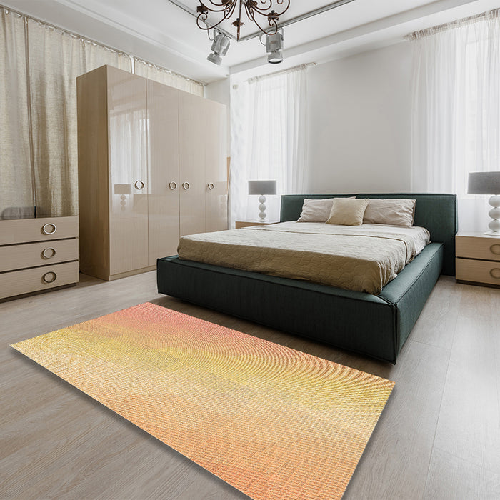 Patterned Orange Rug in a Bedroom, pat3901org