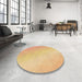 Round Patterned Orange Rug in a Office, pat3901org