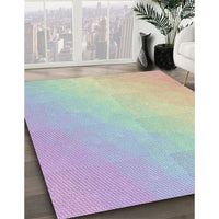 Patterned Light Jade Green Novelty Rug, pat3901