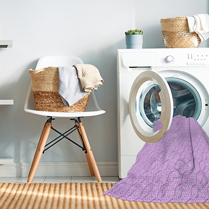Machine Washable Transitional Purple Rug in a Washing Machine, wshpat3902pur