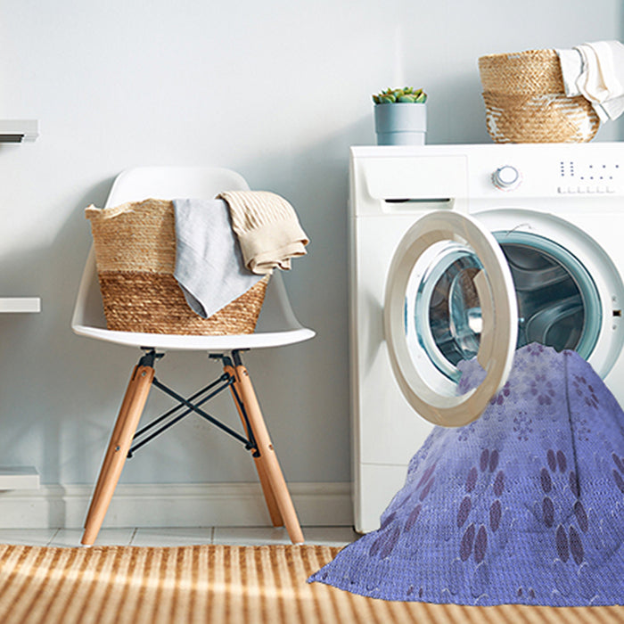 Machine Washable Transitional Blue Rug in a Washing Machine, wshpat3903blu