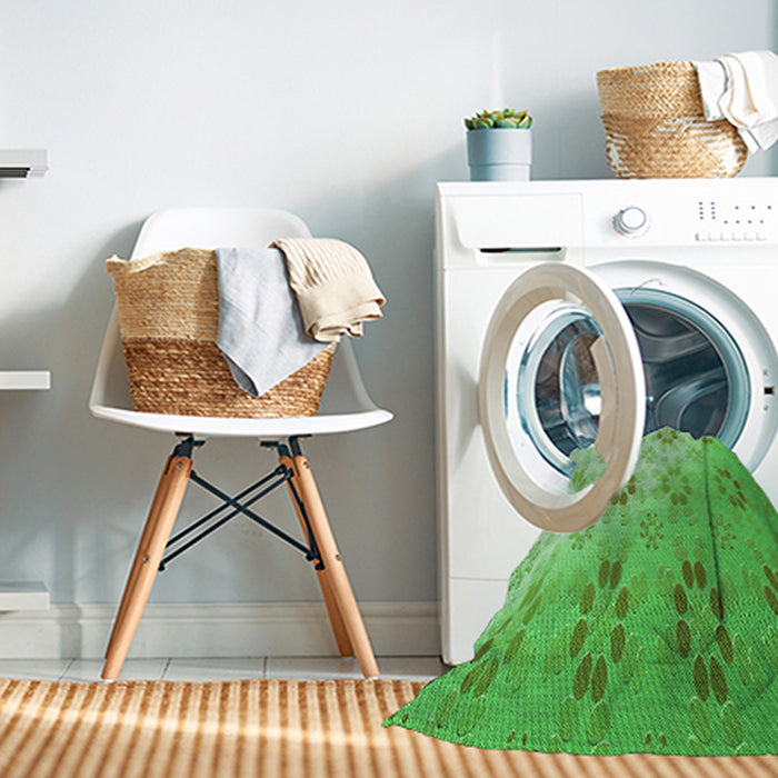 Machine Washable Transitional Green Rug in a Washing Machine, wshpat3903grn
