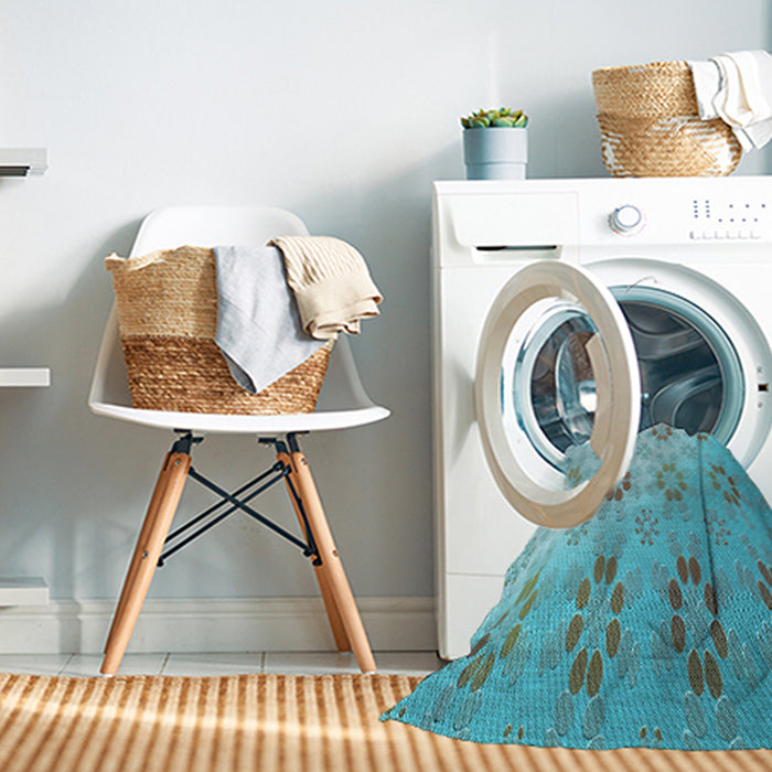 Machine Washable Transitional Seafoam Green Rug in a Washing Machine, wshpat3903lblu