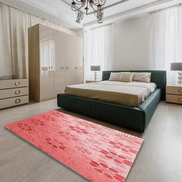 Patterned Pastel Pink Rug in a Bedroom, pat3903rd