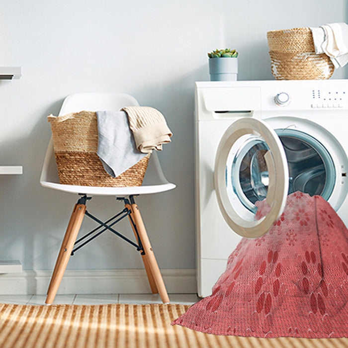 Machine Washable Transitional Pastel Pink Rug in a Washing Machine, wshpat3903rd