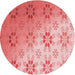 Square Machine Washable Transitional Pastel Pink Rug in a Living Room, wshpat3903rd