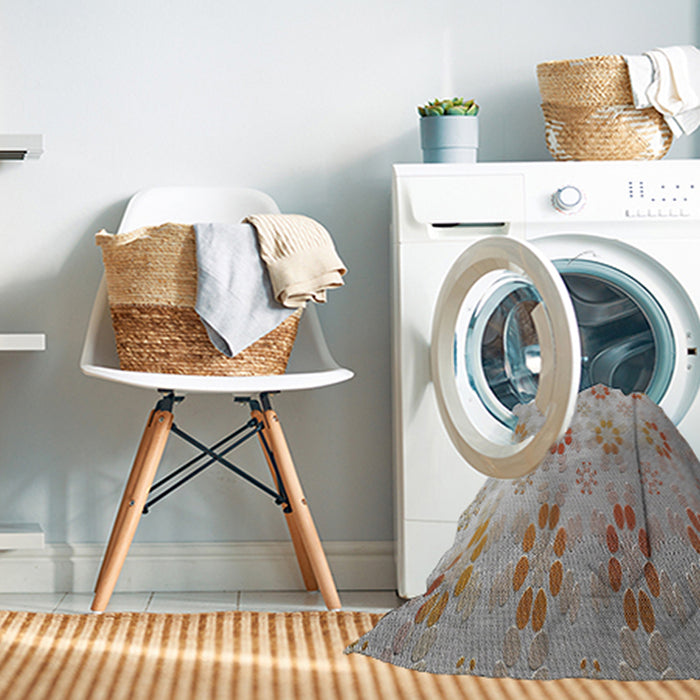 Machine Washable Transitional Grey Gray Rug in a Washing Machine, wshpat3903