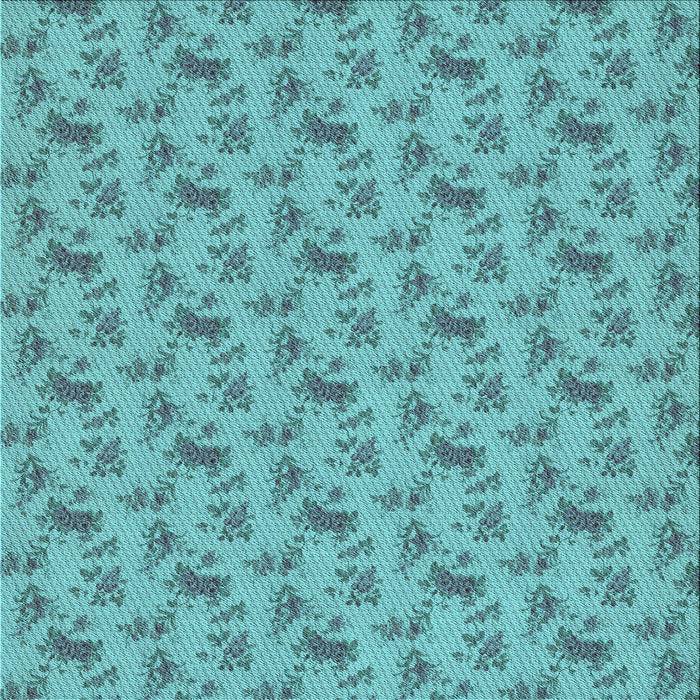 Round Machine Washable Transitional Deep-Sea Green Rug, wshpat3904lblu