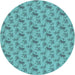 Square Patterned Deep-Sea Green Rug, pat3904lblu