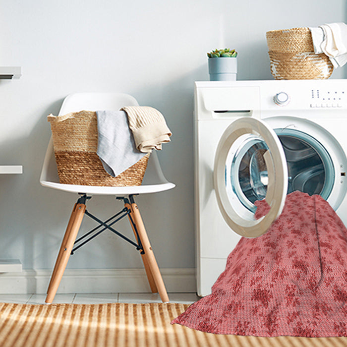 Machine Washable Transitional Ruby Red Rug in a Washing Machine, wshpat3904rd