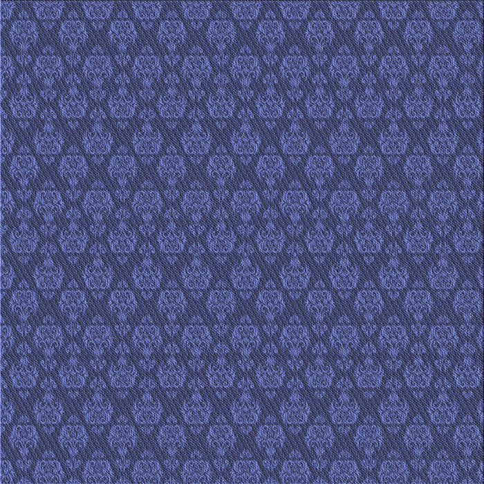 Round Patterned Blue Rug, pat3905blu