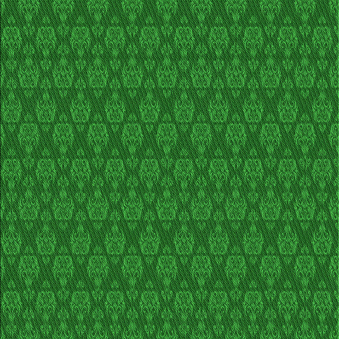 Machine Washable Transitional Green Rug, wshpat3905grn