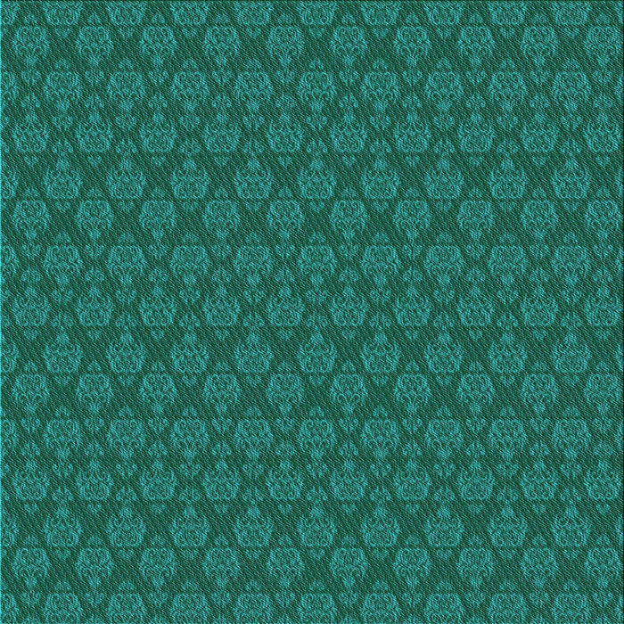 Round Patterned Medium Teal Green Rug, pat3905lblu