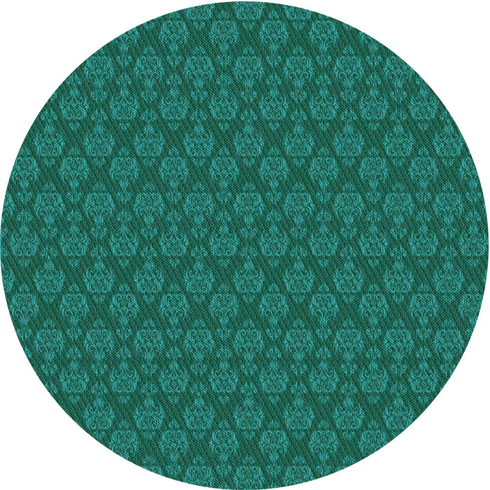 Square Machine Washable Transitional Medium Teal Green Rug in a Living Room, wshpat3905lblu